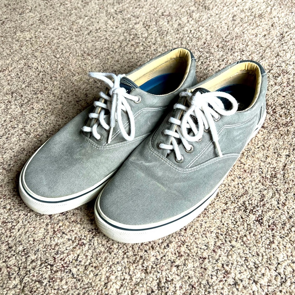 Sperry Top-Siders Mens Canvas Gray/Blue Color Size 10